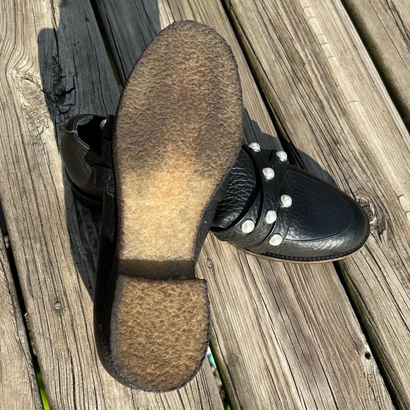 Blankens The Ebba Embellished Pebbled Leather Loafers | Size EU 42 US 11 - Picture 8 of 10